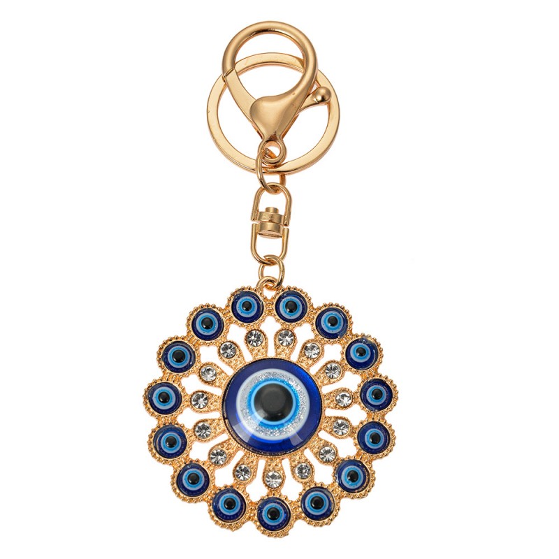 clayre & eef JZKC0183 Sleutelhanger Ø 5x1 cm Goudkleurig Metaal