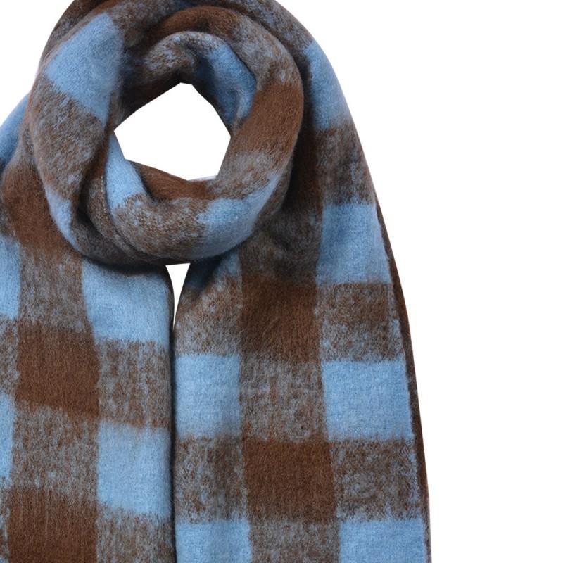 Clayre & Eef JZSC0819BL Wintersjaal Dames 39x200 Cm Blauw Synthetisch