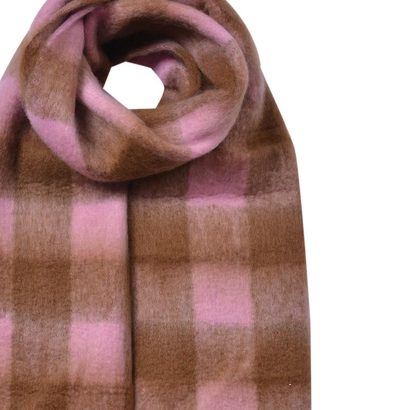 Clayre & Eef JZSC0819P Wintersjaal Dames 39x200 Cm Roze Synthetisch