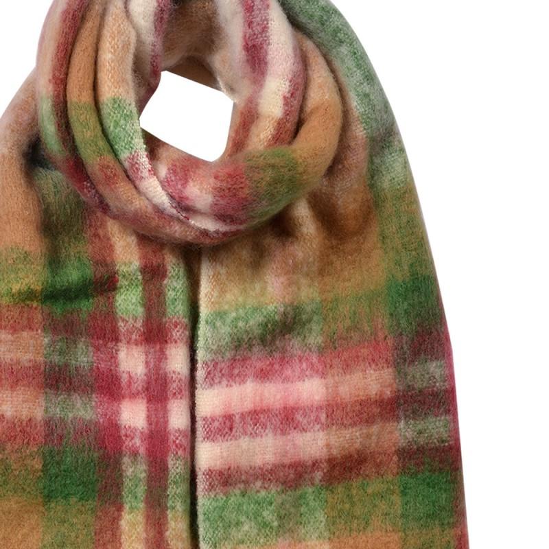 Clayre & Eef JZSC0820GR Wintersjaal Dames 35x212 Cm Groen Synthetisch