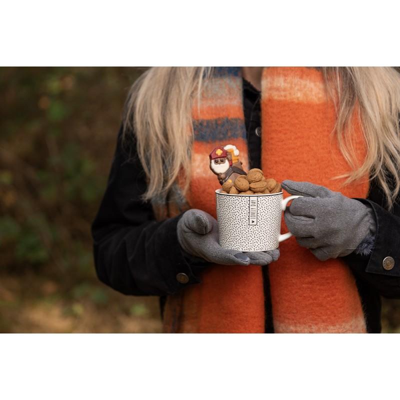 Clayre & Eef JZSC0820O Wintersjaal Dames 35x212 Cm Oranje Synthetisch