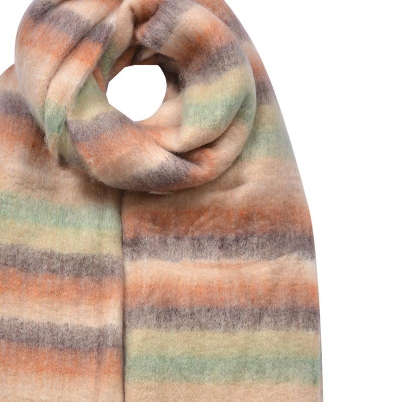 Clayre & Eef JZSC0821BE Wintersjaal Dames 39x200 Cm Beige Synthetisch Rechthoek Sjaal