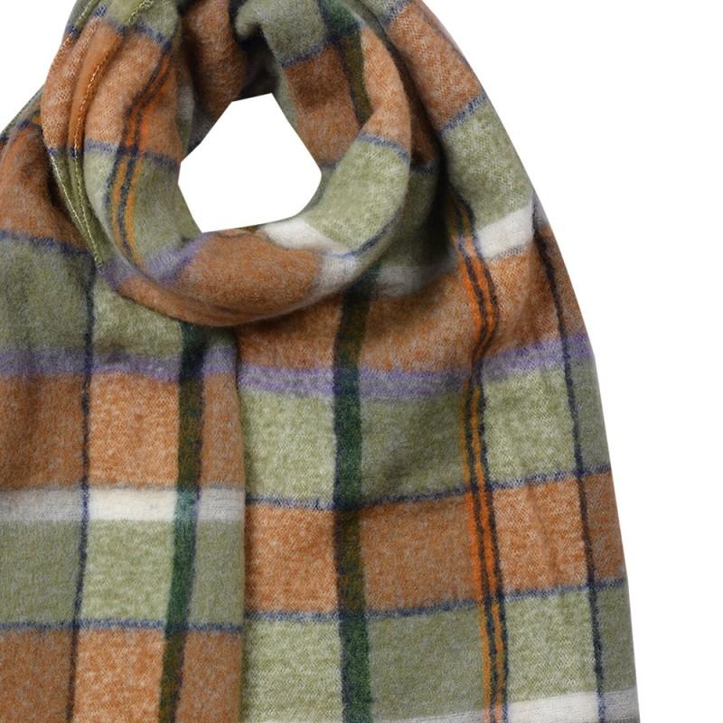 Clayre & Eef JZSC0824GR Wintersjaal Dames 50x200 Cm Groen Synthetisch