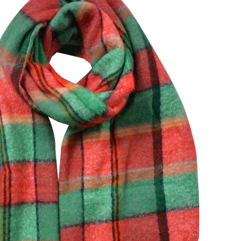 Clayre & Eef JZSC0824R Wintersjaal Dames 50x200 Cm Rood Synthetisch