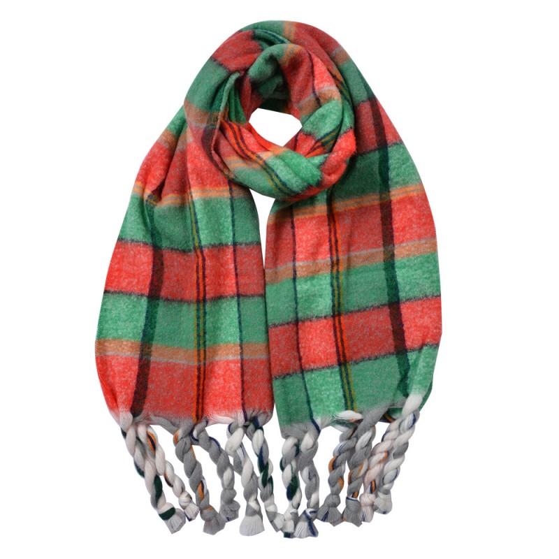 clayre & eef JZSC0824R Wintersjaal Dames 50x200 cm Rood Synthetisch