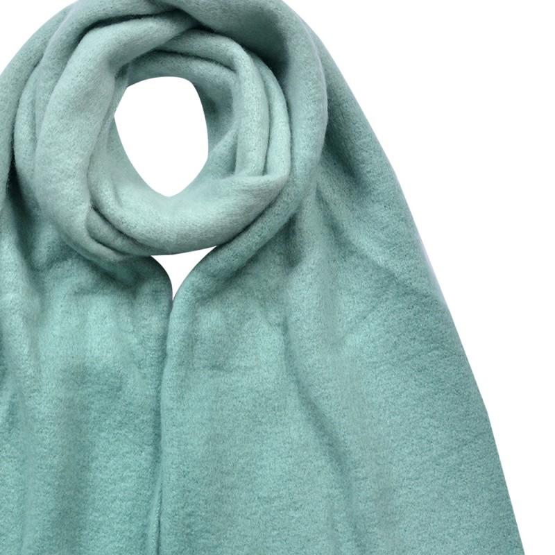 Clayre & Eef JZSC0827GR Wintersjaal Dames 32x220 Cm Groen Synthetisch Rechthoek Sjaal