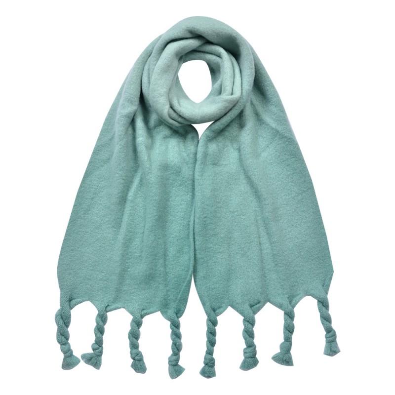 clayre & eef JZSC0827GR Wintersjaal Dames 32x220 cm Groen Synthetisch Rechthoek Sjaal