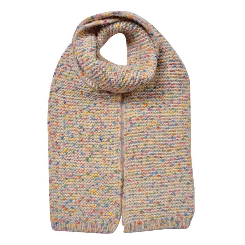 Clayre & Eef JZSC0829BE Wintersjaal Dames 14x146 Cm Beige Synthetisch