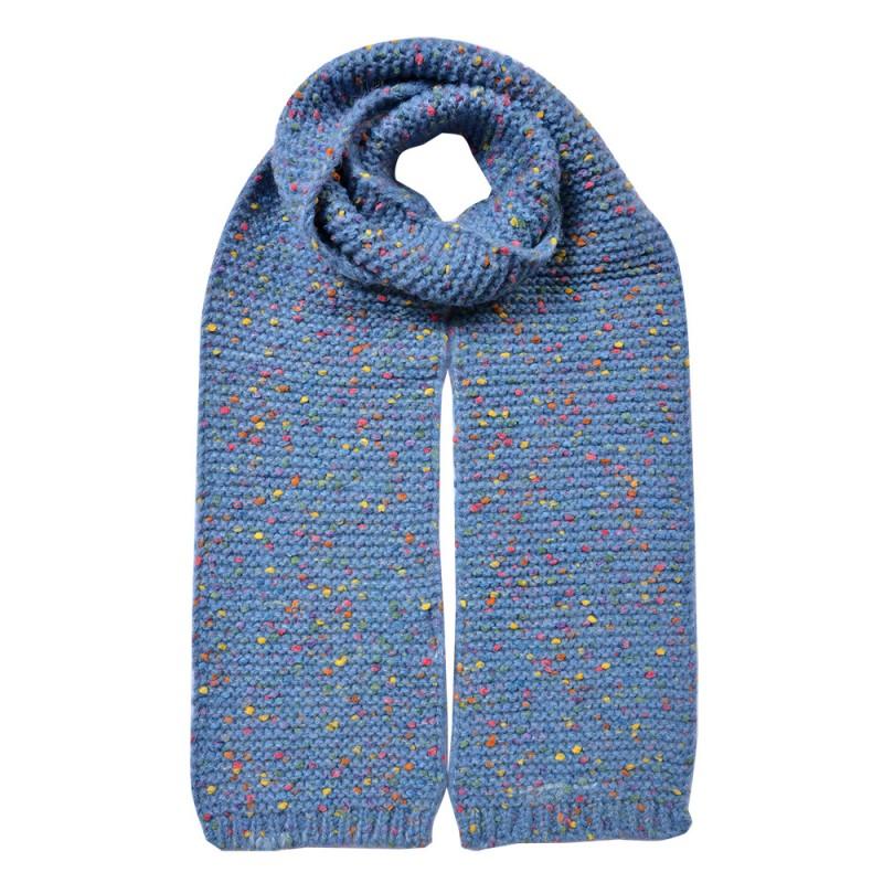 clayre & eef JZSC0829BL Wintersjaal Dames 14x146 cm Blauw Synthetisch