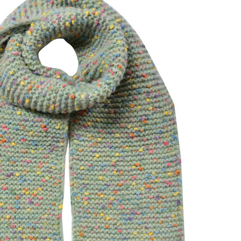 Clayre & Eef JZSC0829GR Wintersjaal Dames 14x146 Cm Groen Synthetisch