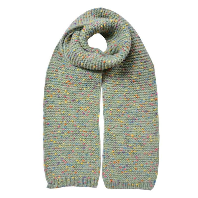 Clayre & Eef JZSC0829GR Wintersjaal Dames 14x146 Cm Groen Synthetisch