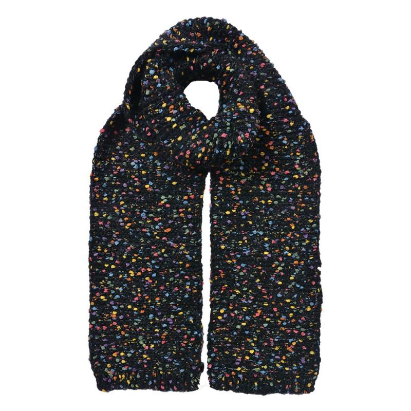 clayre & eef JZSC0829Z Wintersjaal Dames 14x146 cm Zwart Synthetisch