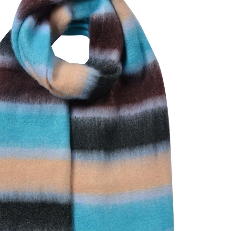 Clayre & Eef JZSC0832BL Wintersjaal Dames 37x210 Cm Blauw Synthetisch