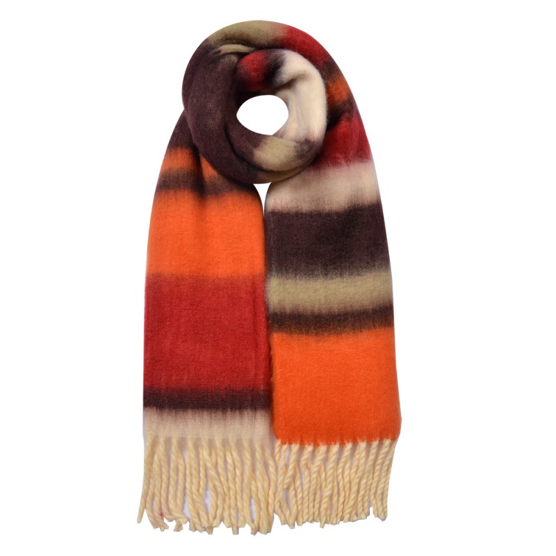 clayre & eef JZSC0832CH Wintersjaal Dames 37x210 cm Bruin Synthetisch