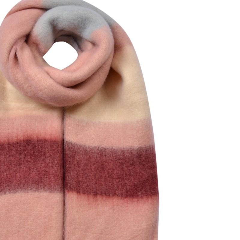 Clayre & Eef JZSC0832P Wintersjaal Dames 37x210 Cm Roze Synthetisch