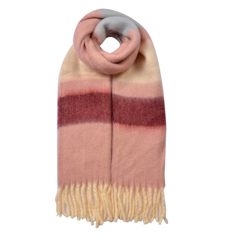 clayre & eef JZSC0832P Wintersjaal Dames 37x210 cm Roze Synthetisch