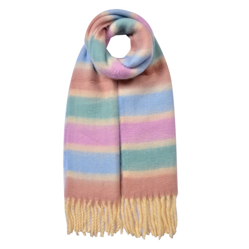 clayre & eef JZSC0832PA Wintersjaal Dames 37x210 cm Paars Synthetisch