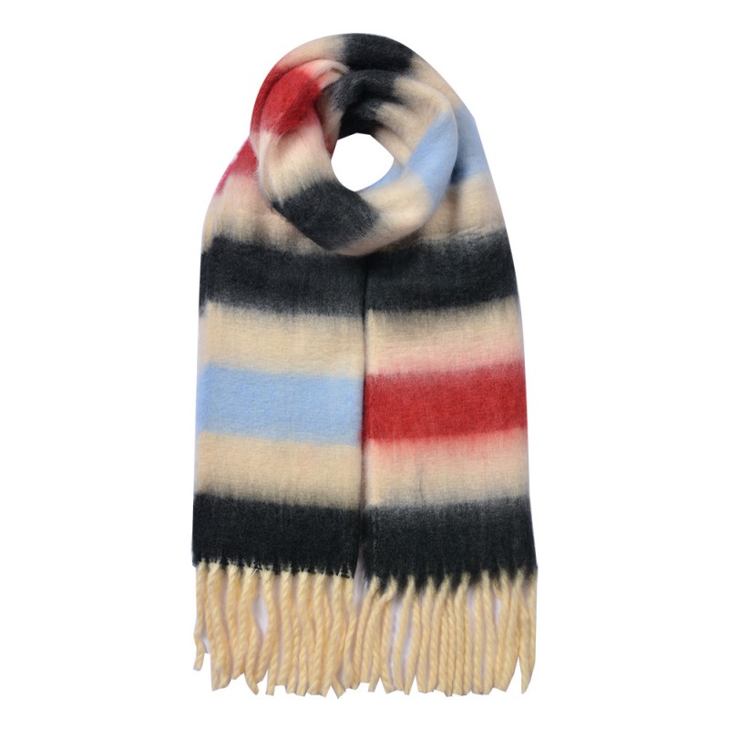 clayre & eef JZSC0832R Wintersjaal Dames 37x210 cm Rood Synthetisch