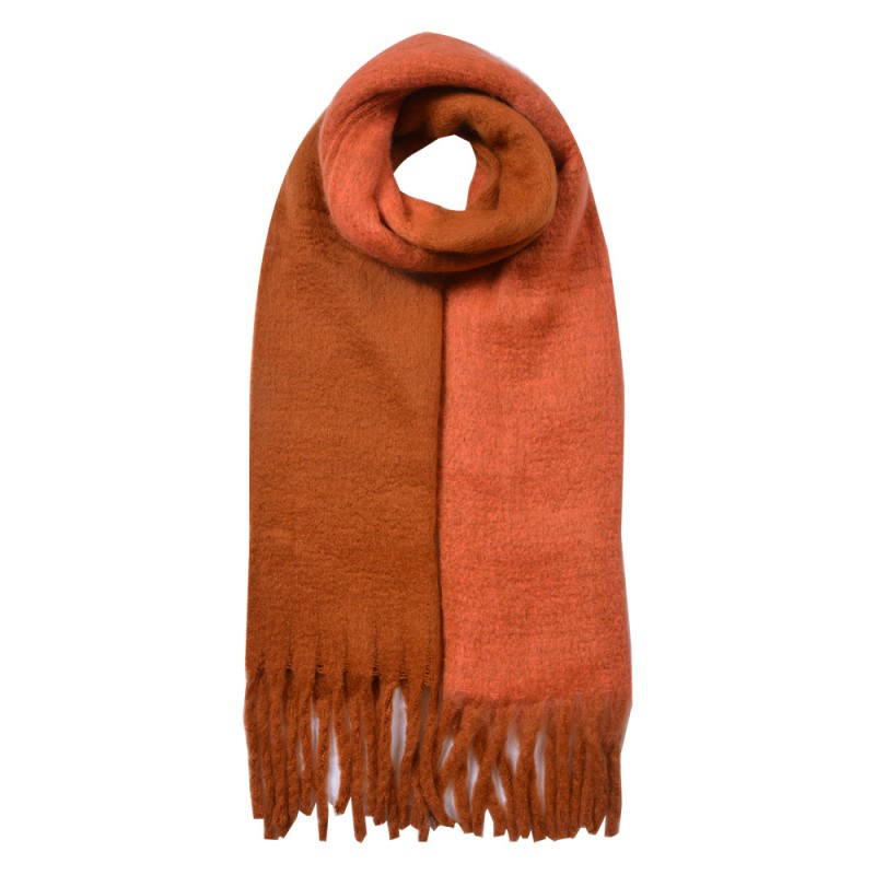 clayre & eef JZSC0835CH Wintersjaal Dames 40x240 cm Bruin Synthetisch