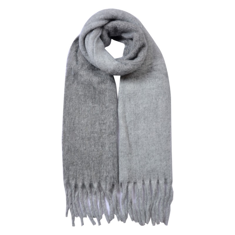 clayre & eef JZSC0835G Wintersjaal Dames 40x240 cm Grijs