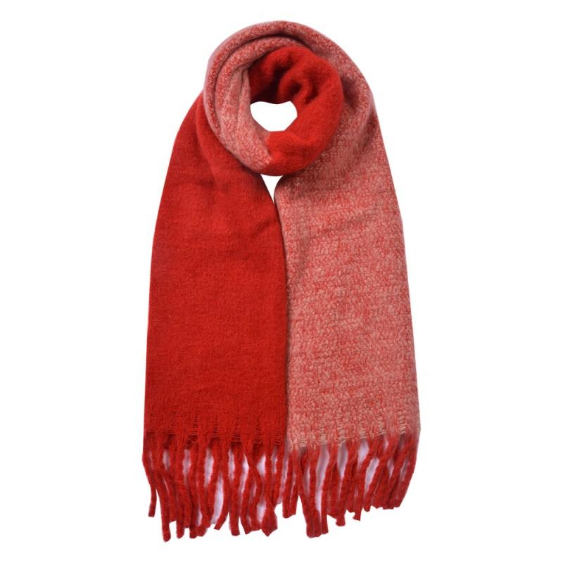 Clayre & Eef JZSC0835R Wintersjaal Dames 40x240 Cm Rood Synthetisch