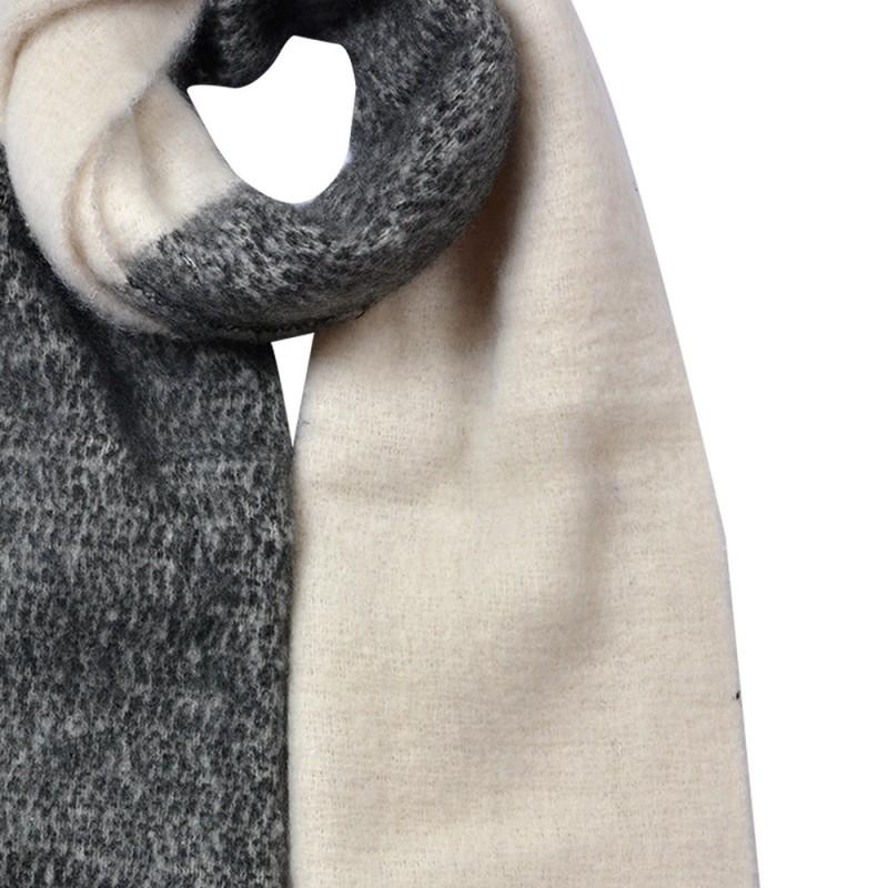 Clayre & Eef JZSC0835Z Wintersjaal Dames 40x240 Cm Zwart Synthetisch