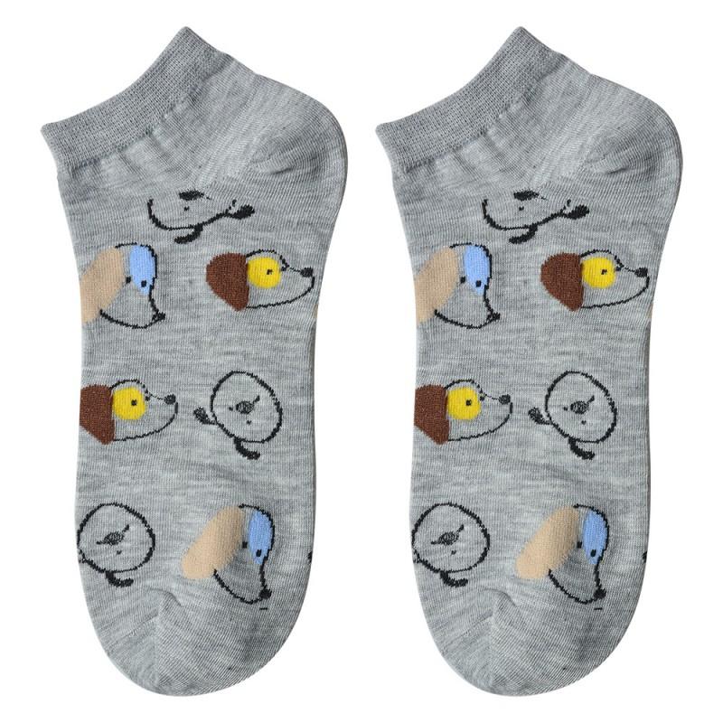 clayre & eef JZSSK0027 Grappige Sokken one size Grijs Polyester Honden