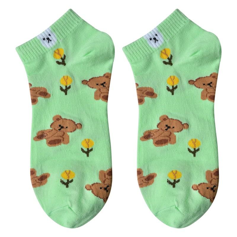 clayre & eef JZSSK0033 Grappige Sokken one size Groen Polyester Beer