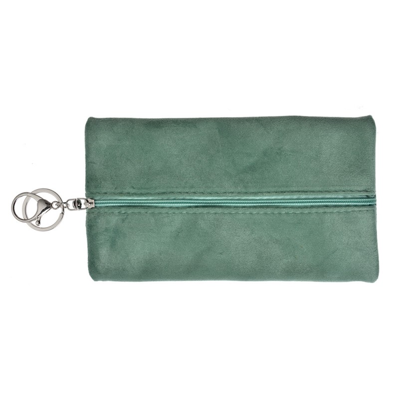 Clayre & Eef JZTB0078 Toilettas Dames 19x11 Cm Groen Synthetisch Hartjes