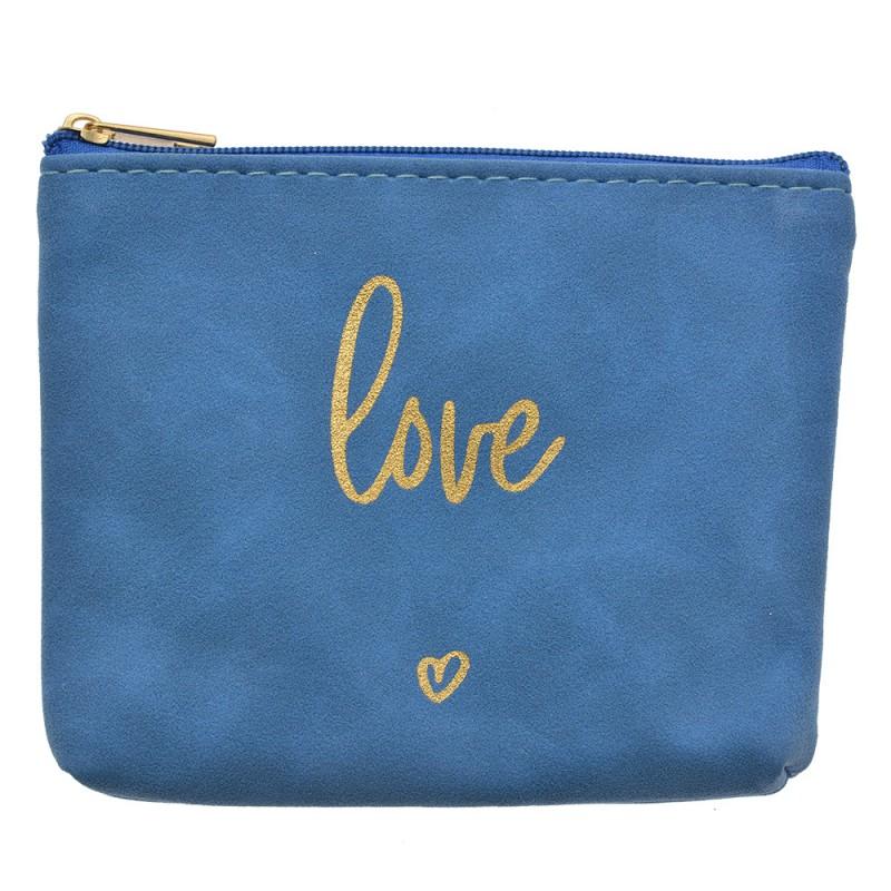 clayre & eef JZTB0080BL Toilettas Dames 13x1x10 cm Blauw Synthetisch