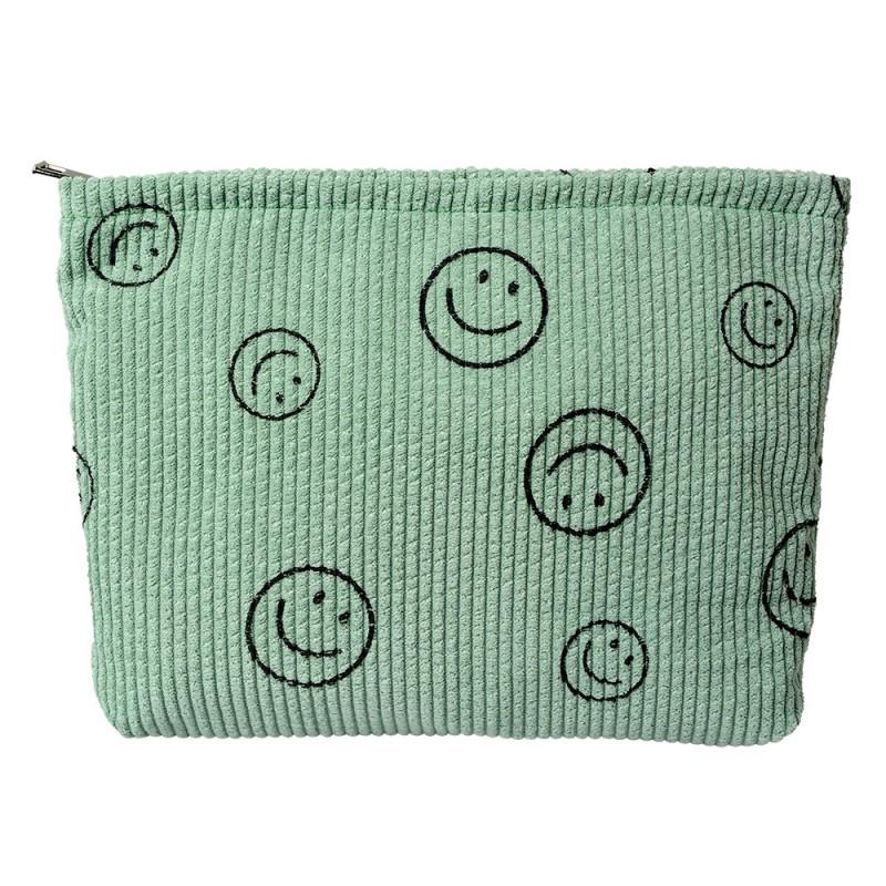 clayre & eef JZTB0089 Toilettas Dames 27x5x17 cm Groen Katoen smile