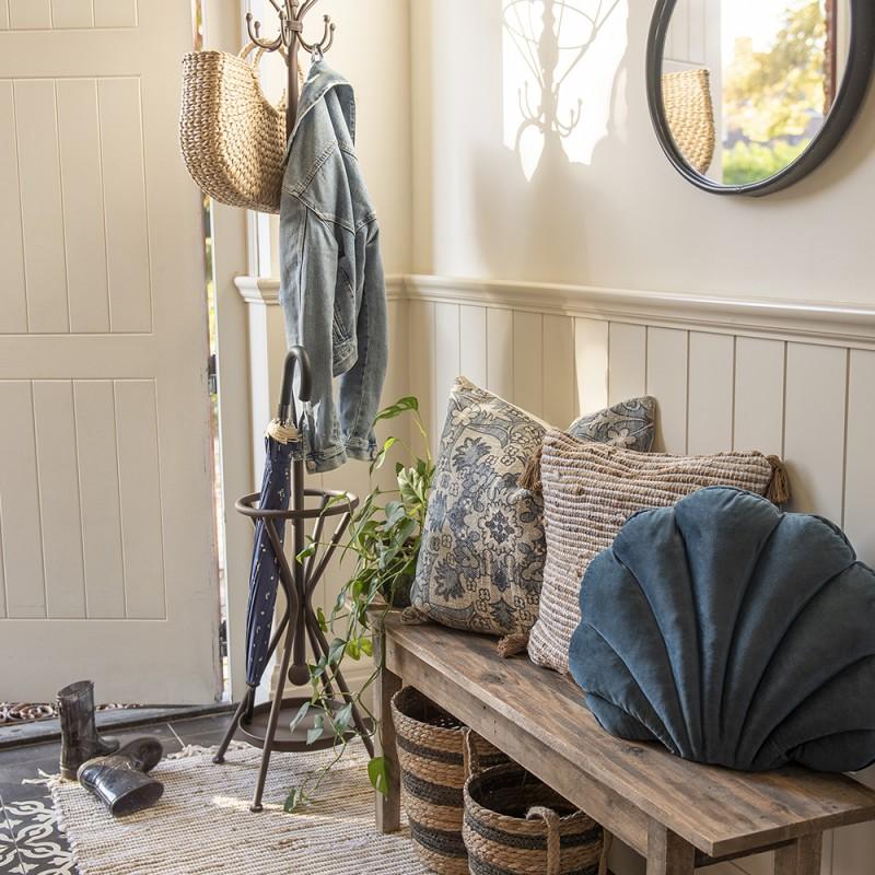 Clayre & Eef JZUM0031BL Paraplu Volwassenen Ø 98 Cm Blauw Polyester Regenscherm