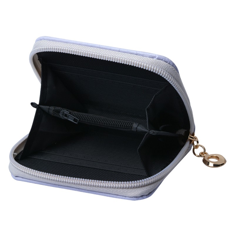 Clayre & Eef JZWA0125G Portemonnee 10x8 Cm Grijs Polyurethaan