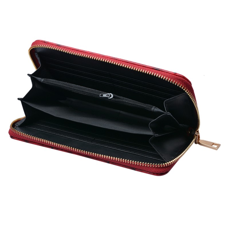 Clayre & Eef JZWA0127R Portemonnee 19x9 Cm Rood Polyurethaan