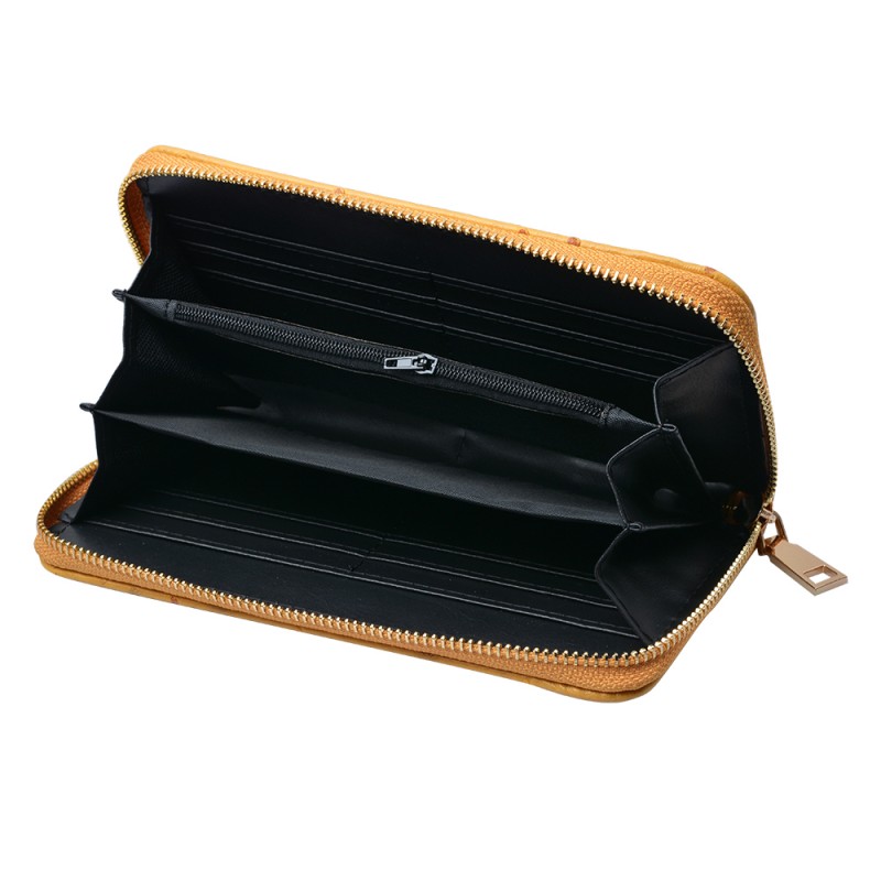 Clayre & Eef JZWA0127Y Portemonnee 19x9 Cm Geel Polyurethaan