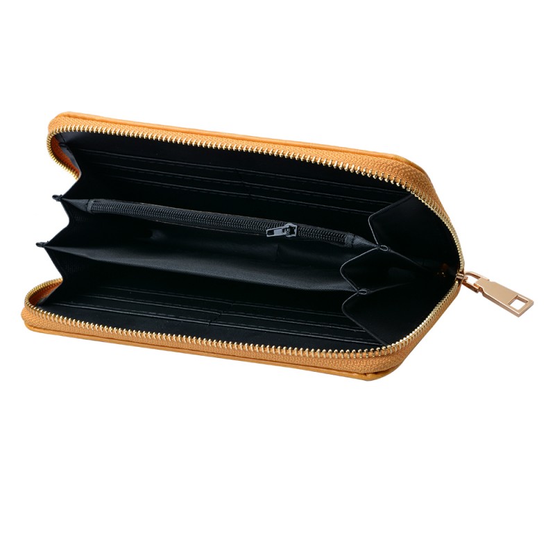 Clayre & Eef JZWA0129Y Portemonnee 19x9 Cm Geel Polyurethaan