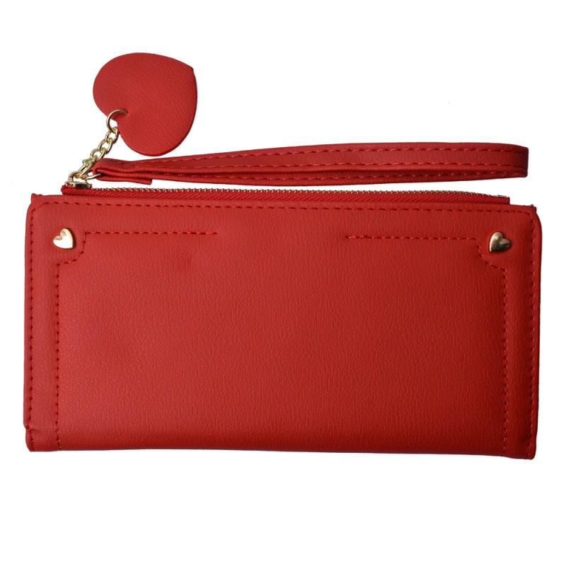 clayre & eef JZWA0133R Portemonnee 19x11 cm Rood Polyurethaan