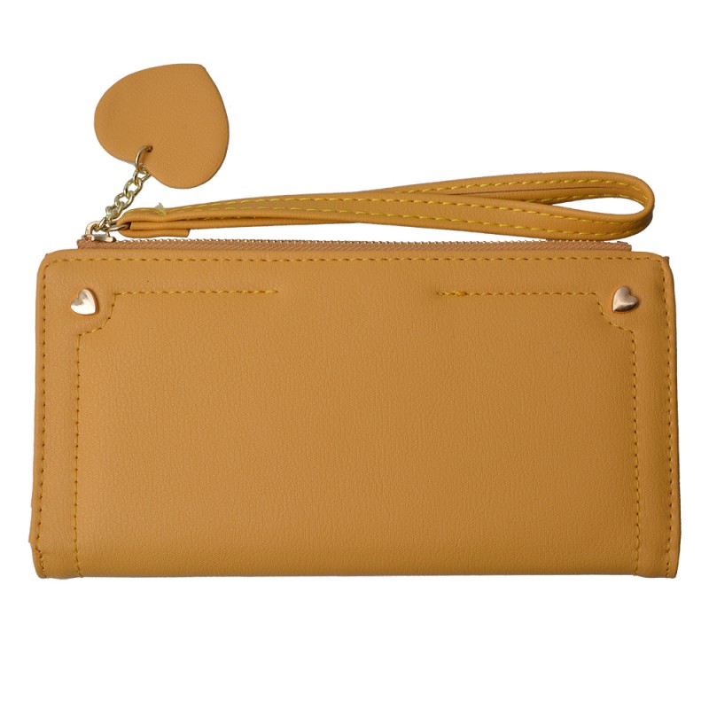 clayre & eef JZWA0133Y Portemonnee 19x11 cm Geel Polyurethaan