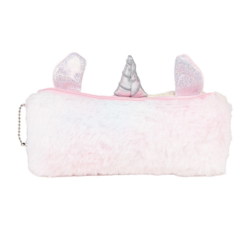 Clayre & Eef JZWA0207 Portemonnee 21x14 Cm Roze Synthetisch Eenhoorn Make-Up Tasje