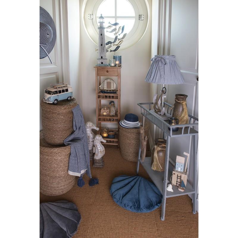 Clayre & Eef KG033.007G Sierkussen Schelp 38x48 Cm Grijs Polyester Kussenhoes Met Kussenvulling