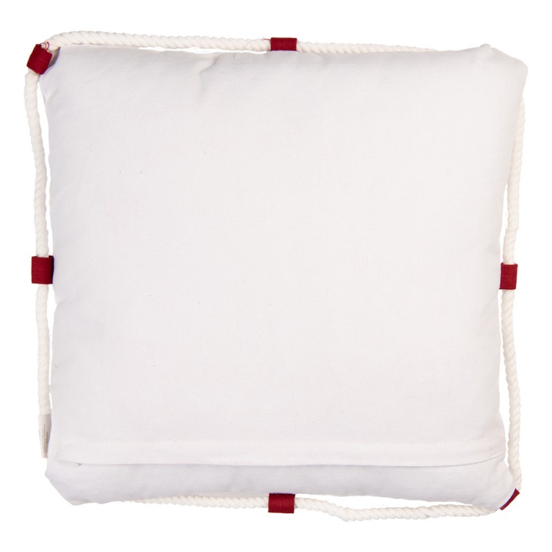 Clayre & Eef KG035.007 Sierkussen 40x40 Cm Wit Rood Foam Kussenhoes Met Kussenvulling