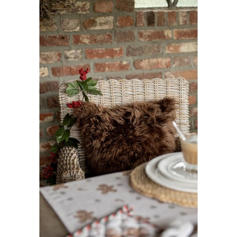 Clayre & Eef KT021.351 Kussenhoes 45x45 Cm Bruin Synthetisch Vierkant