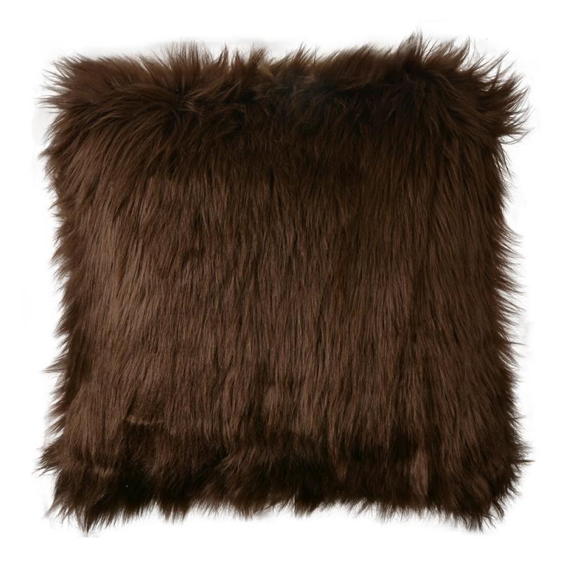 clayre & eef KT021.351 Kussenhoes 45x45 cm Bruin Synthetisch Vierkant