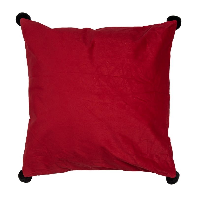 Clayre & Eef KT021.365 Kussenhoes 45x45 Cm Rood Wit Polyester Vierkant