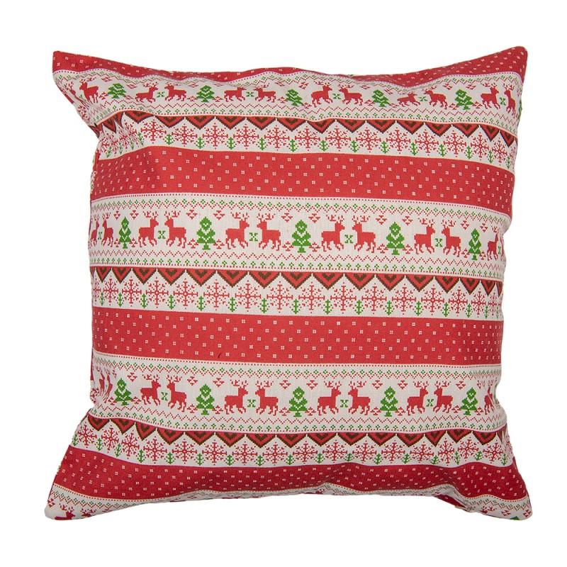 clayre & eef KT021.376 Kussenhoes 44x44 cm Rood Polyester Vierkant