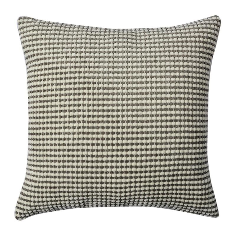 clayre & eef KT021.397 Kussenhoes 45x45 cm Bruin Wit Synthetisch