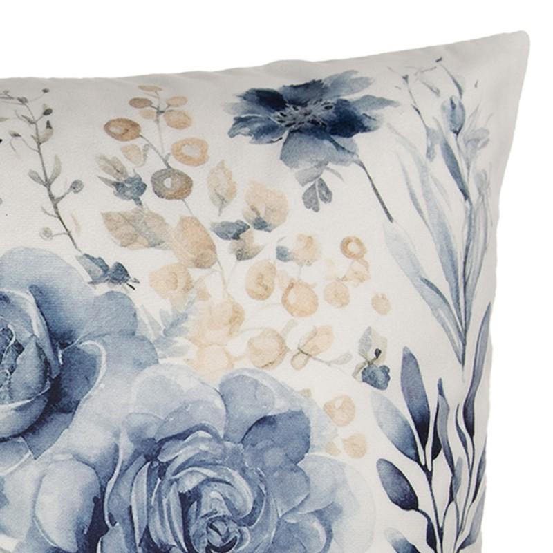 Clayre & Eef KT021.400 Kussenhoes 45x45 Cm Wit Polyester Bloemen