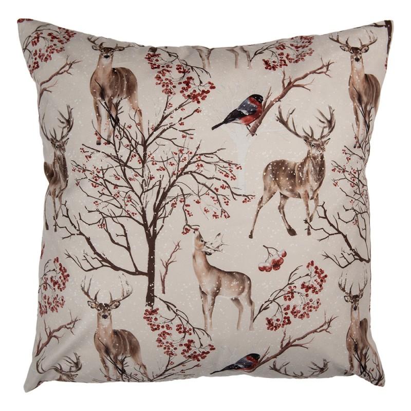 clayre & eef KT021.402 Kussenhoes 45x45 cm Beige Polyester Hert