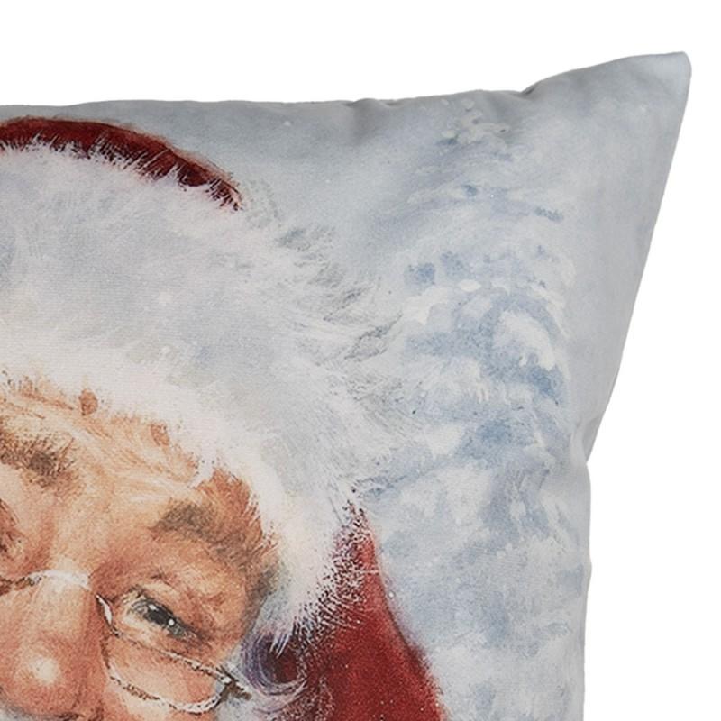 Clayre & Eef KT021.406 Kussenhoes 45x45 Cm Grijs Polyester Kerstman