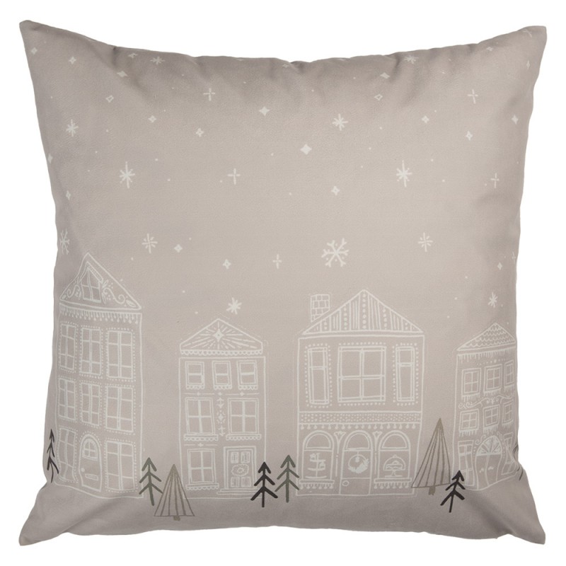 clayre & eef KT021.408 Kussenhoes 45x45 cm Beige Polyester Winter